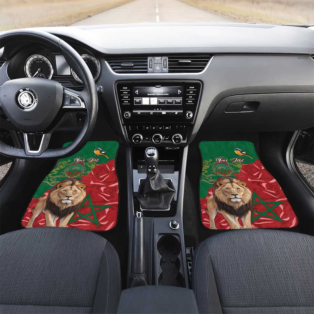 Morocco Independence Day Car Mats with Barbary Lion and Moussier's Redstart
