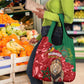 Morocco Independence Day Grocery Bag with Barbary Lion and Moussier's Redstart