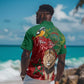 Morocco Independence Day Hawaiian Shirt with Barbary Lion and Moussier's Redstart
