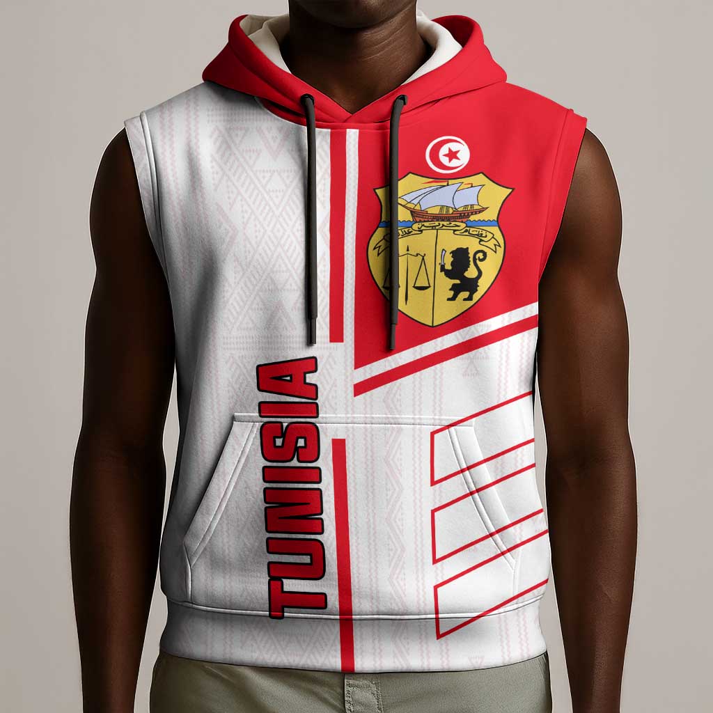Tunisia Football Sleeveless Hoodie - Victory for the Eagles of Carthage - African Pride