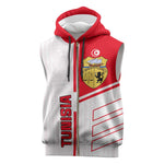 Tunisia Football Sleeveless Zip Hoodie - Victory for the Eagles of Carthage - African Pride