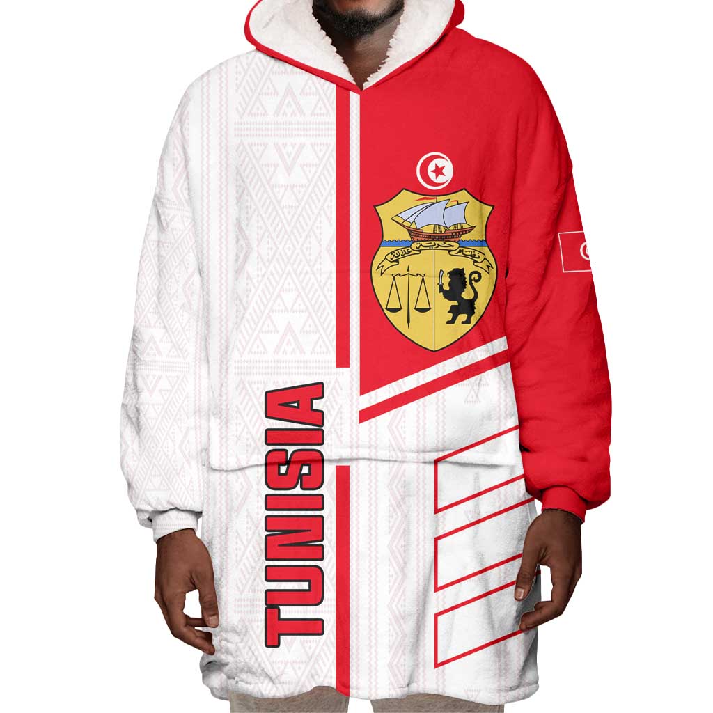 Tunisia Football Wearable Blanket Hoodie - Victory for the Eagles of Carthage