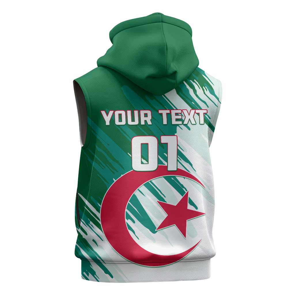 Support Les Fennecs - Algeria Football Sleeveless Zip Hoodie - African Pride