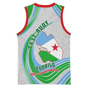 Custom Djibouti Independence Day Basketball Jersey - June 27, Jabuuti Emblem with Islamic Pattern - African Pride