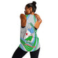 Custom Djibouti Independence Day Women Racerback Tank - June 27, Jabuuti Emblem with Islamic Pattern
