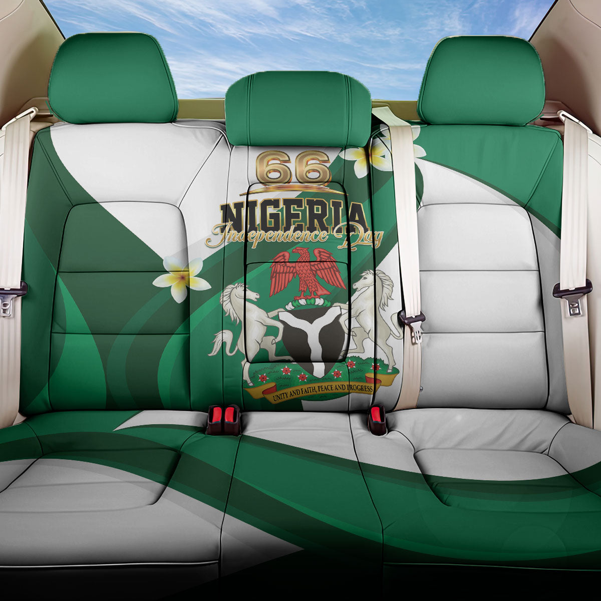 Nigeria Independence Day Back Car Seat Cover Proud Nigerian
