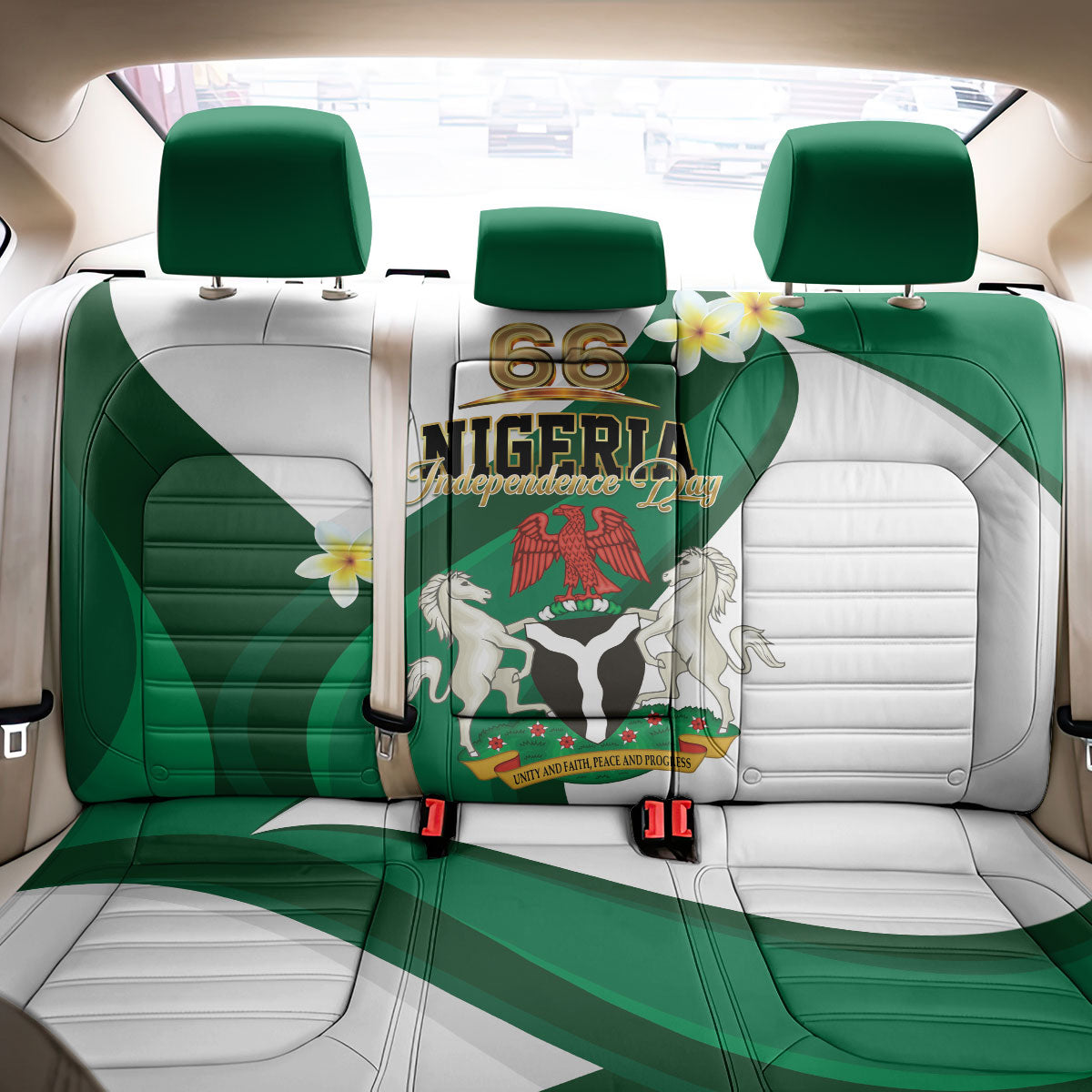 Nigeria Independence Day Back Car Seat Cover Proud Nigerian
