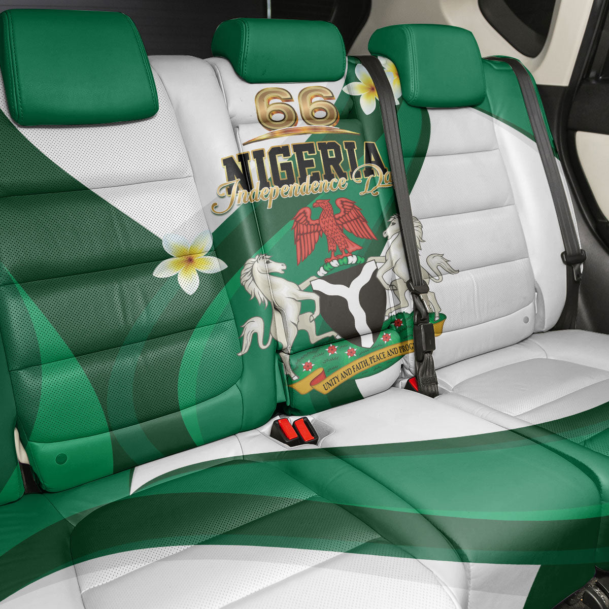 Nigeria Independence Day Back Car Seat Cover Proud Nigerian
