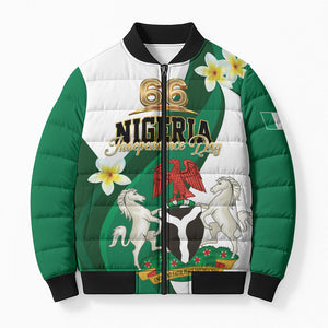 Personalised Nigeria Independence Day Bomber Puffer Jacket Proud Nigerian