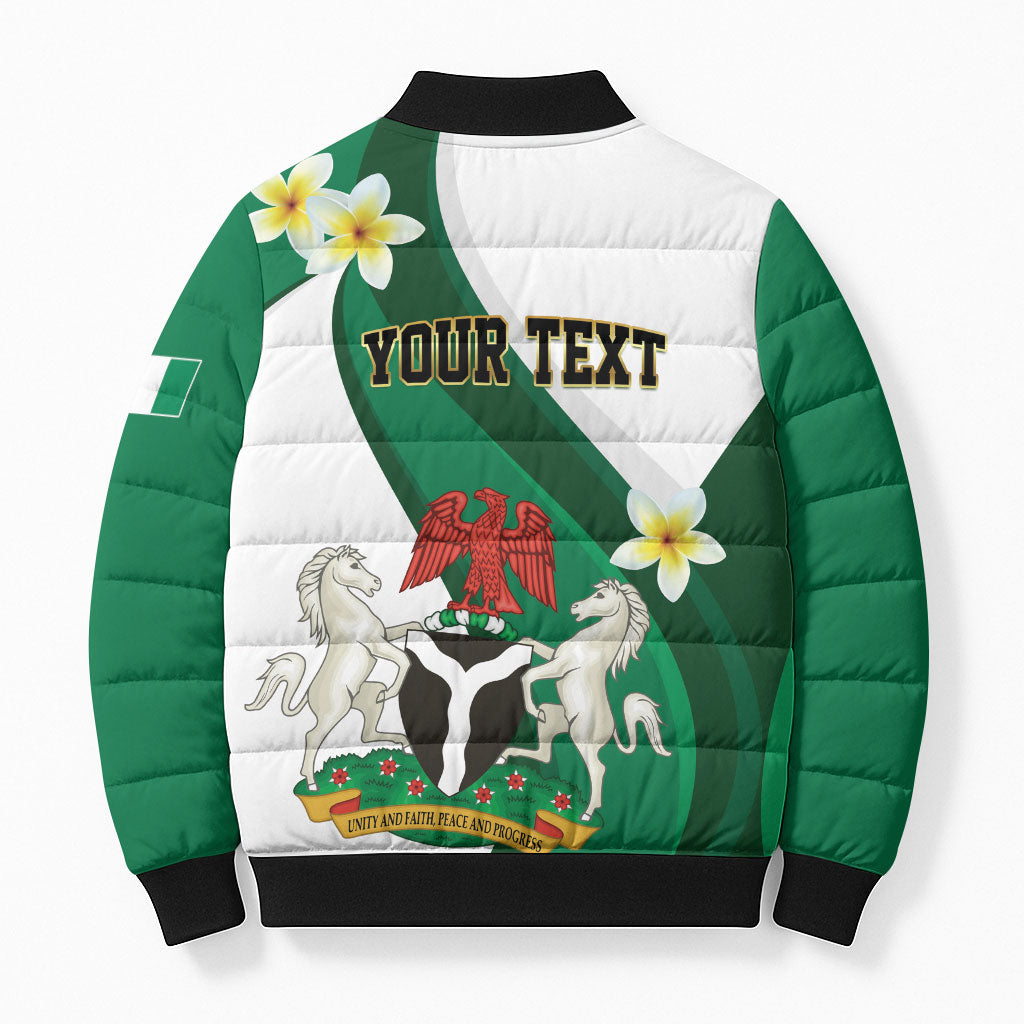 Personalised Nigeria Independence Day Bomber Puffer Jacket Proud Nigerian