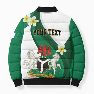 Personalised Nigeria Independence Day Bomber Puffer Jacket Proud Nigerian