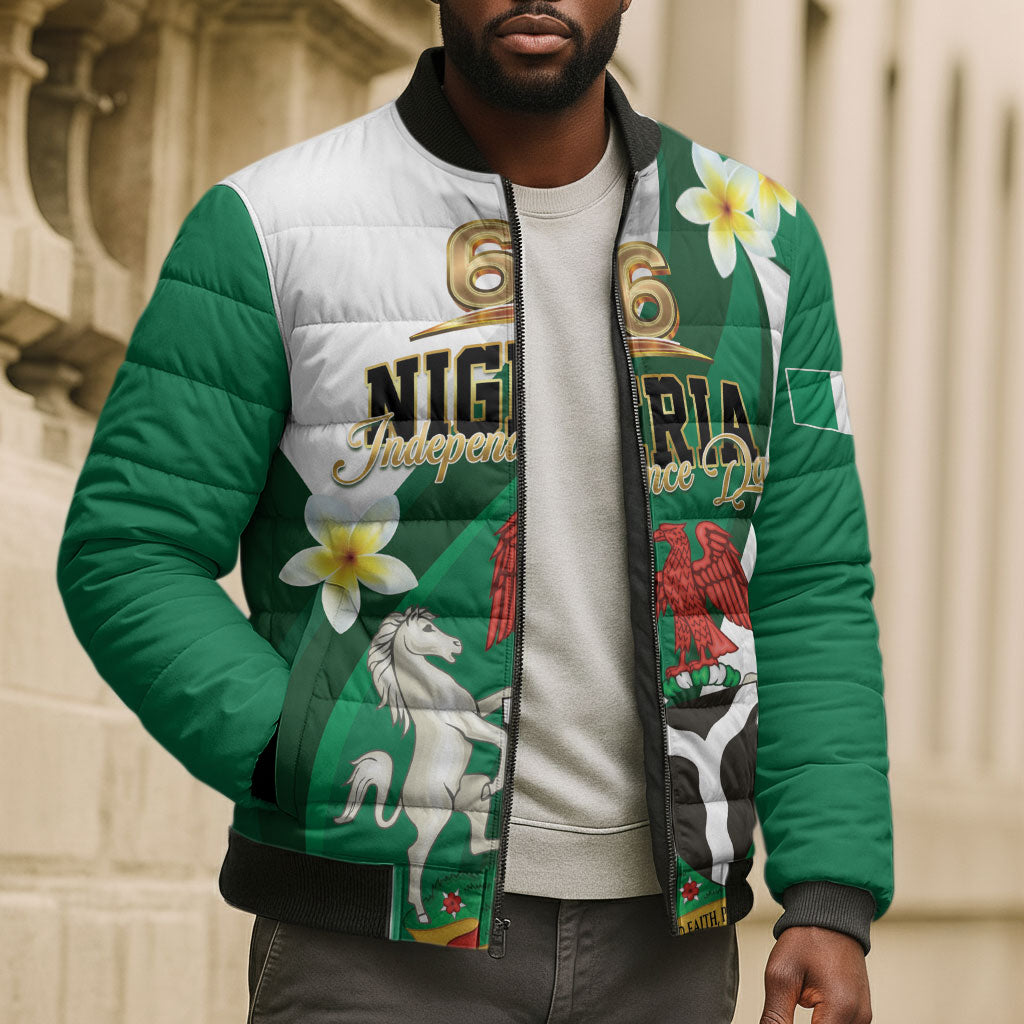 Personalised Nigeria Independence Day Bomber Puffer Jacket Proud Nigerian