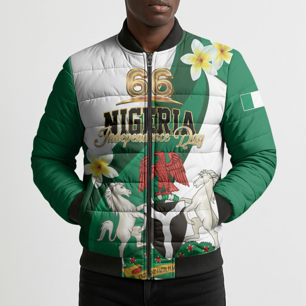 Personalised Nigeria Independence Day Bomber Puffer Jacket Proud Nigerian