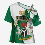 Personalised Nigeria Independence Day Cross Shoulder Shirt Proud Nigerian