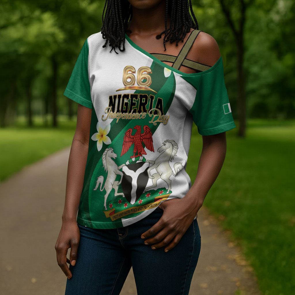 Personalised Nigeria Independence Day Cross Shoulder Shirt Proud Nigerian