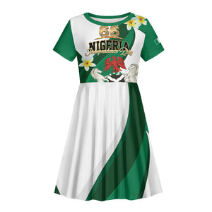 Personalised Nigeria Independence Day Kid Short Sleeve Dress Proud Nigerian