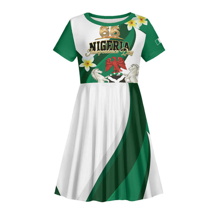 Personalised Nigeria Independence Day Kid Short Sleeve Dress Proud Nigerian