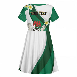 Personalised Nigeria Independence Day Kid Short Sleeve Dress Proud Nigerian