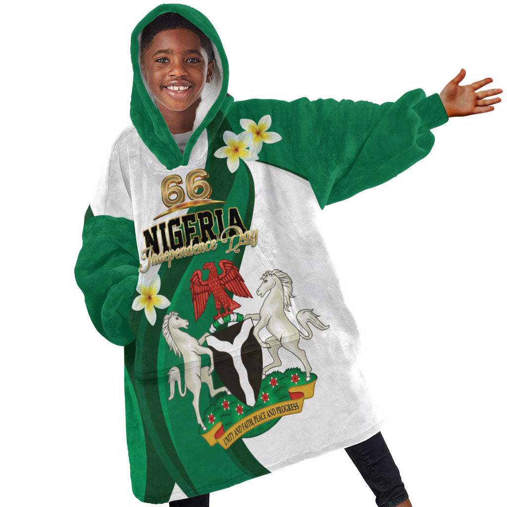 Personalised Nigeria Independence Day Kid Wearable Blanket Hoodie Proud Nigerian