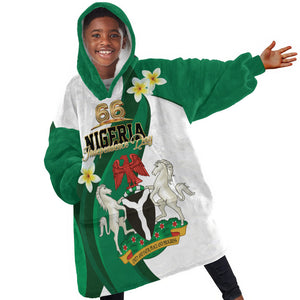 Personalised Nigeria Independence Day Kid Wearable Blanket Hoodie Proud Nigerian