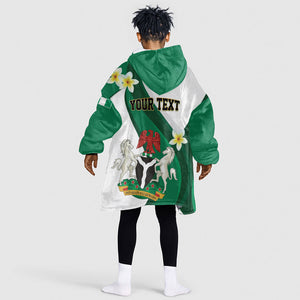 Personalised Nigeria Independence Day Kid Wearable Blanket Hoodie Proud Nigerian