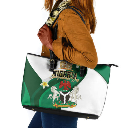 Nigeria Independence Day Leather Tote Bag Proud Nigerian