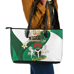 Nigeria Independence Day Leather Tote Bag Proud Nigerian