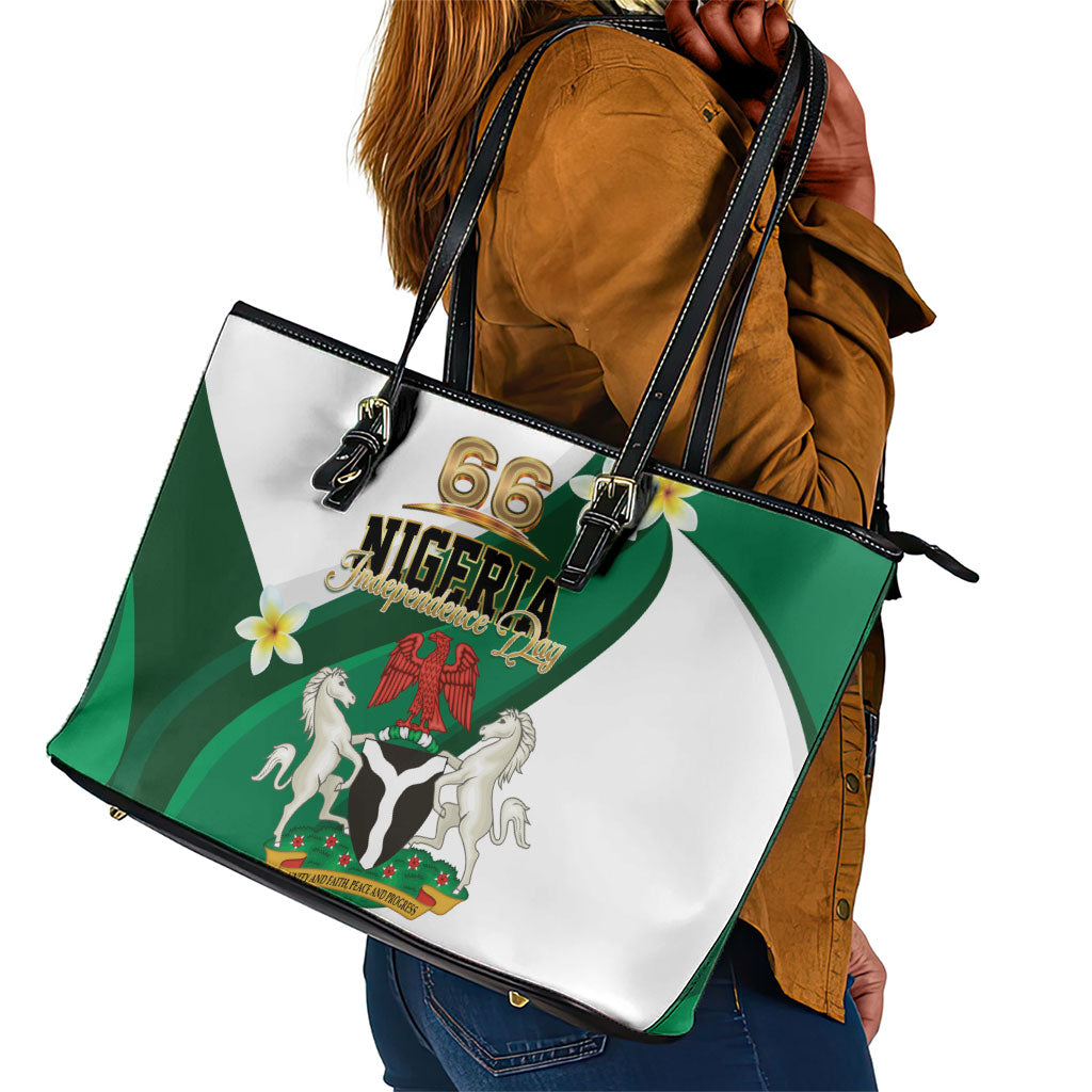 Nigeria Independence Day Leather Tote Bag Proud Nigerian
