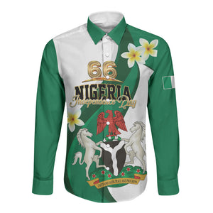 Personalised Nigeria Independence Day Long Sleeve Button Shirt Proud Nigerian