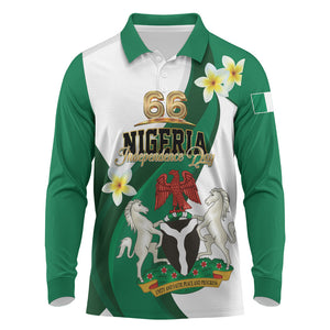 Personalised Nigeria Independence Day Long Sleeve Polo Shirt Proud Nigerian