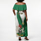 Personalised Nigeria Independence Day Off Shoulder Maxi Dress Proud Nigerian