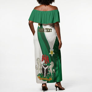 Personalised Nigeria Independence Day Off Shoulder Maxi Dress Proud Nigerian