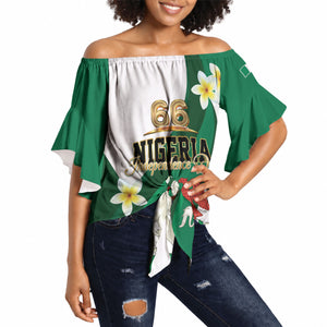 Personalised Nigeria Independence Day Off Shoulder Wrap Waist Top Proud Nigerian