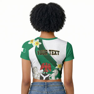 Personalised Nigeria Independence Day Raglan Cropped T shirt Proud Nigerian