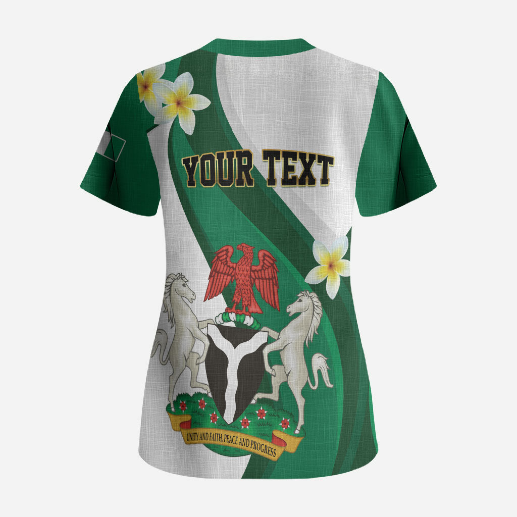 Personalised Nigeria Independence Day Scrub Top Proud Nigerian