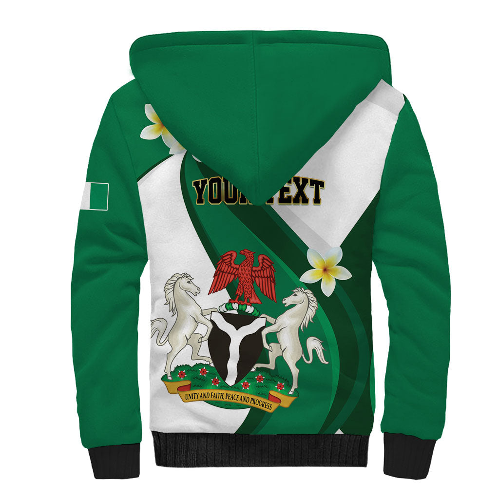 Personalised Nigeria Independence Day Sherpa Hoodie Proud Nigerian