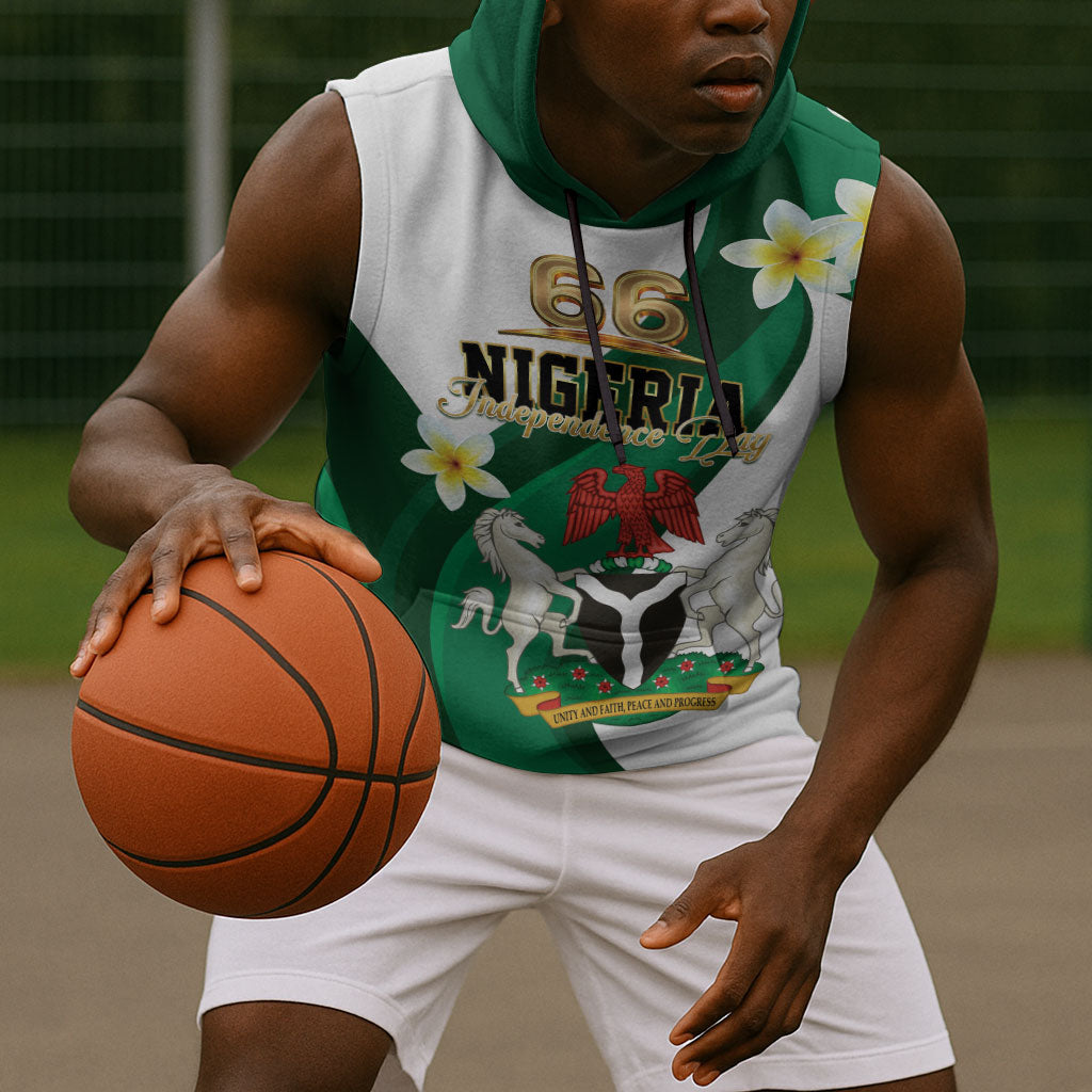 Personalised Nigeria Independence Day Sleeveless Hoodie Proud Nigerian