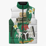 Personalised Nigeria Independence Day Sleeveless Puffer Jacket Proud Nigerian