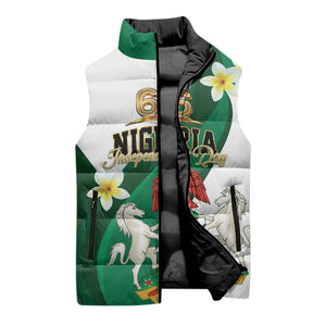 Personalised Nigeria Independence Day Sleeveless Puffer Jacket Proud Nigerian