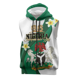 Personalised Nigeria Independence Day Sleeveless Zip Hoodie Proud Nigerian
