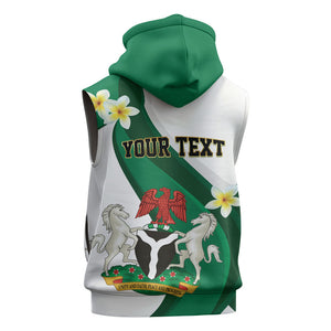Personalised Nigeria Independence Day Sleeveless Zip Hoodie Proud Nigerian