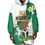 Personalised Nigeria Independence Day Wearable Blanket Hoodie Proud Nigerian