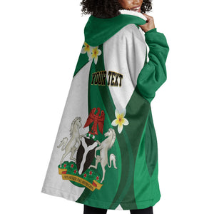 Personalised Nigeria Independence Day Wearable Blanket Hoodie Proud Nigerian