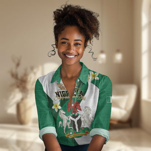 Personalised Nigeria Independence Day Women Casual Shirt Proud Nigerian