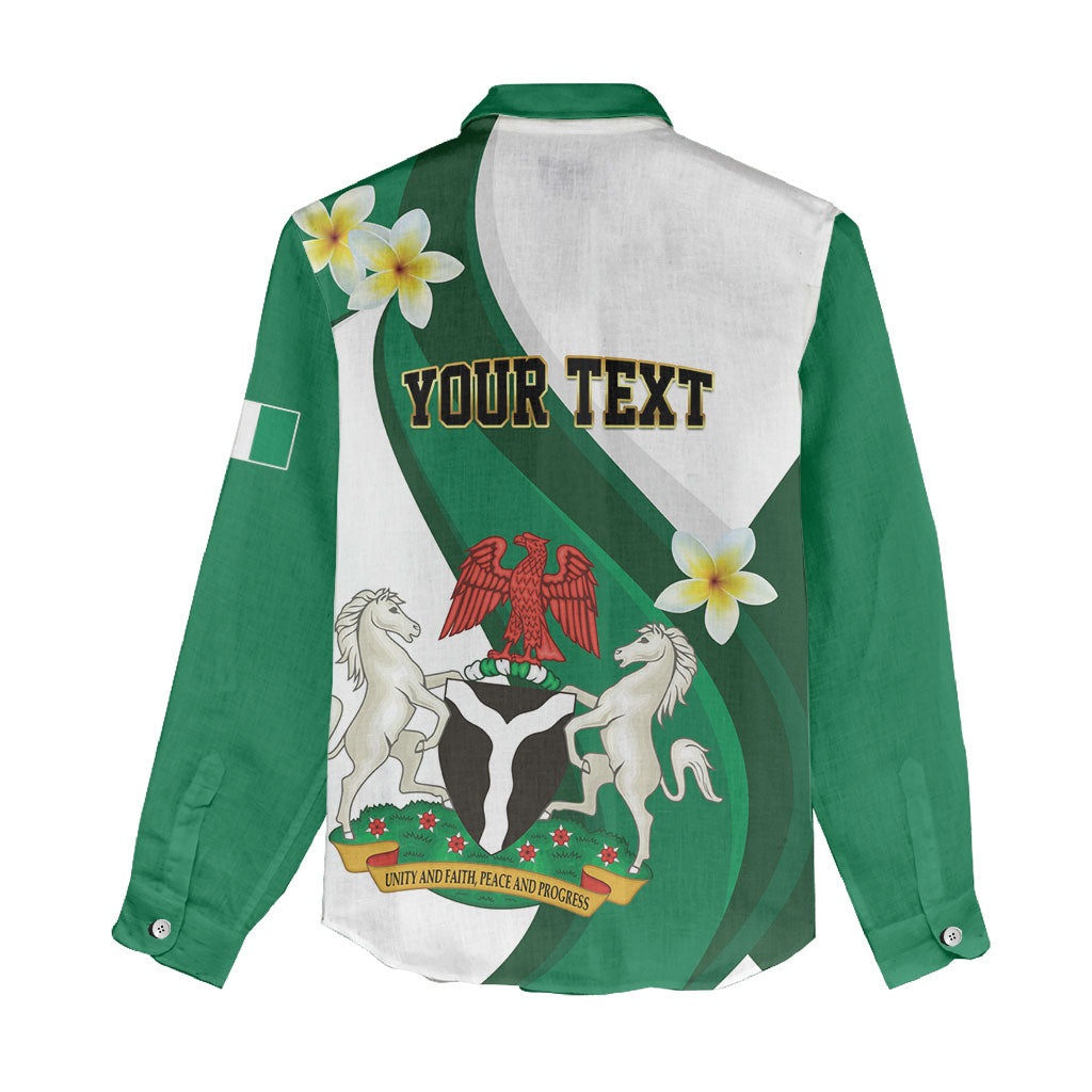 Personalised Nigeria Independence Day Women Casual Shirt Proud Nigerian