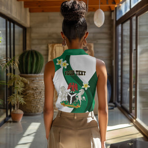 Personalised Nigeria Independence Day Women Sleeveless Polo Shirt Proud Nigerian