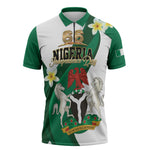 Personalised Nigeria Independence Day Zipper Polo Shirt Proud Nigerian