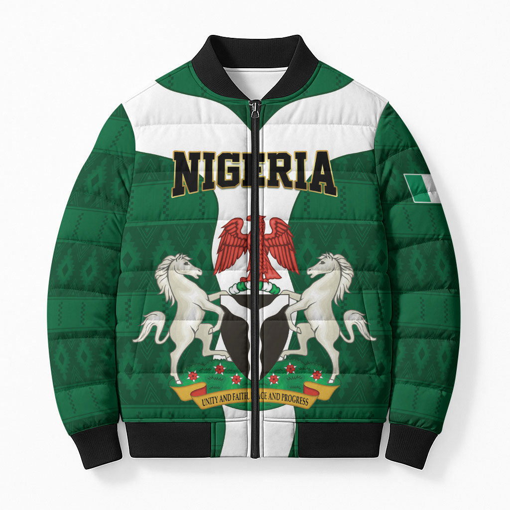 Personalised Nigeria Bomber Puffer Jacket Naija In My Heart