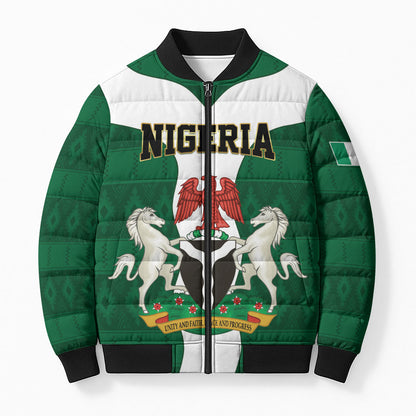Personalised Nigeria Bomber Puffer Jacket Naija In My Heart