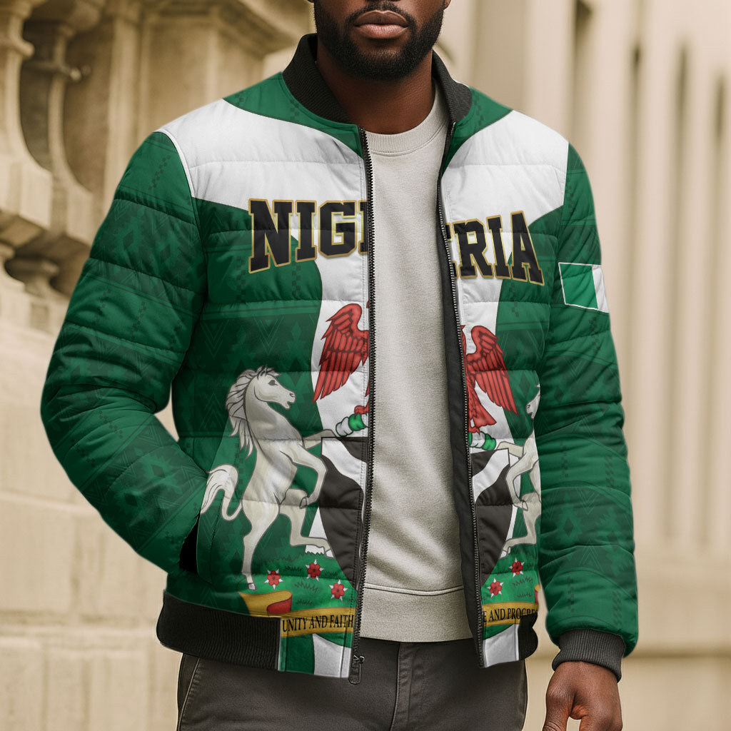Personalised Nigeria Bomber Puffer Jacket Naija In My Heart